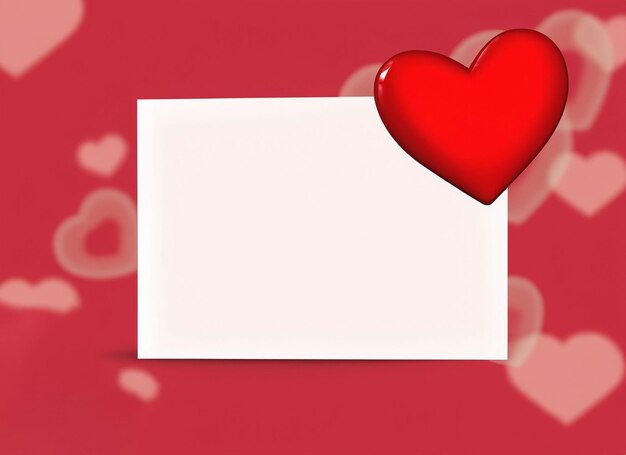 Tarjeta de San Valentín presente en blanco