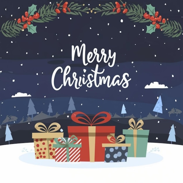 tarjeta de vacaciones de árbol de Navidad decorada con vectores con fondo de onda