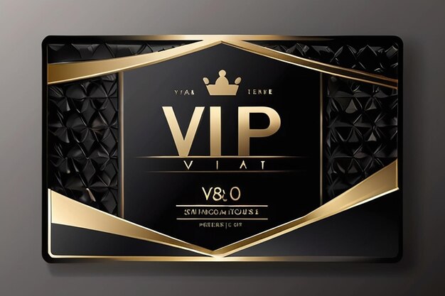 Tarjeta VIP vectorial dorada y platina Fondo de patrón geométrico negro con diseño premium Lujo