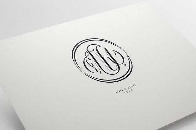 Foto tarjeta de visita con logotipo de monograma minimalista de marca sutil
