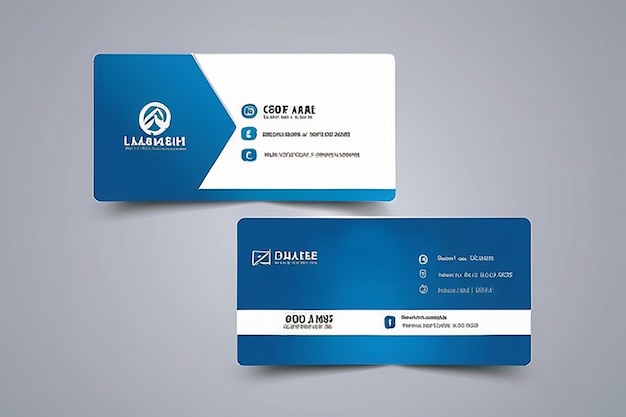 Tarjeta de visita y tarjeta de nombre creativas modernas azules diseño vectorial de plantilla simple y limpia horizontal