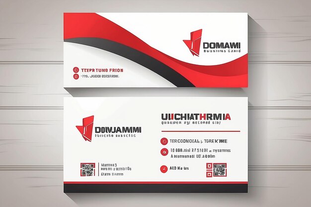 Tarjeta de visita y tarjeta de nombre creativas modernas rojas diseño vectorial de plantilla simple y limpia horizontal