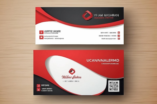 Tarjeta de visita y tarjeta de nombre creativas modernas rojas diseño vectorial de plantilla simple y limpia horizontal