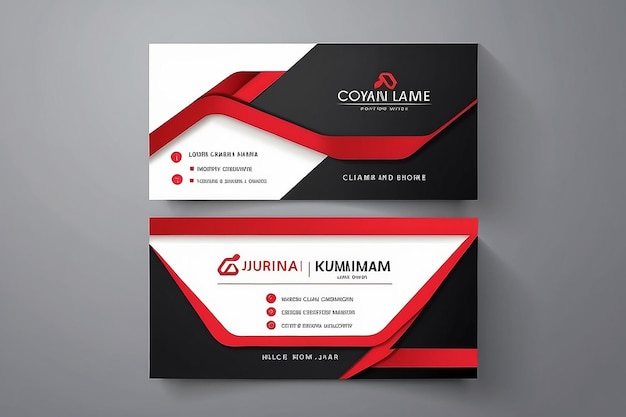 Foto tarjeta de visita y tarjeta de nombre creativas modernas rojas vector de plantilla simple y limpia horizontal