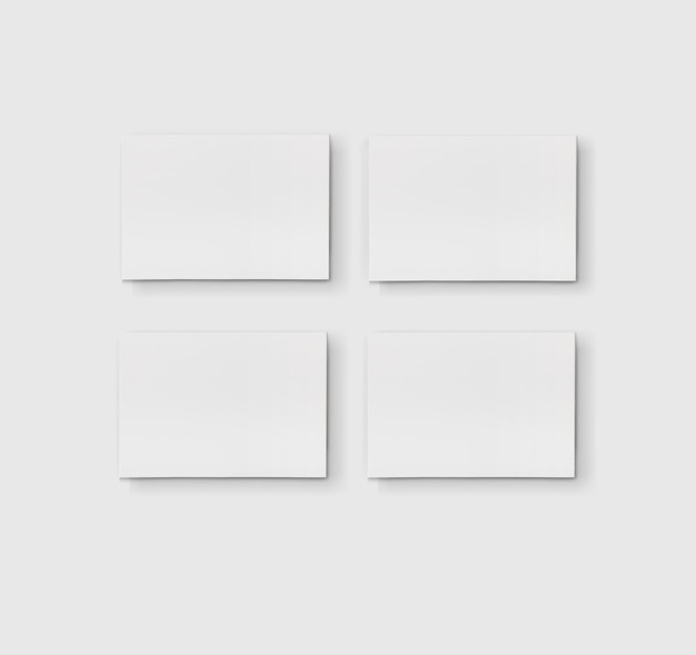 Tarjetas en blanco sobre fondo gris