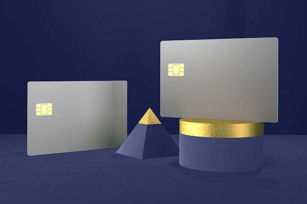 Tarjetas de crédito con lingotes de oro lado derecho