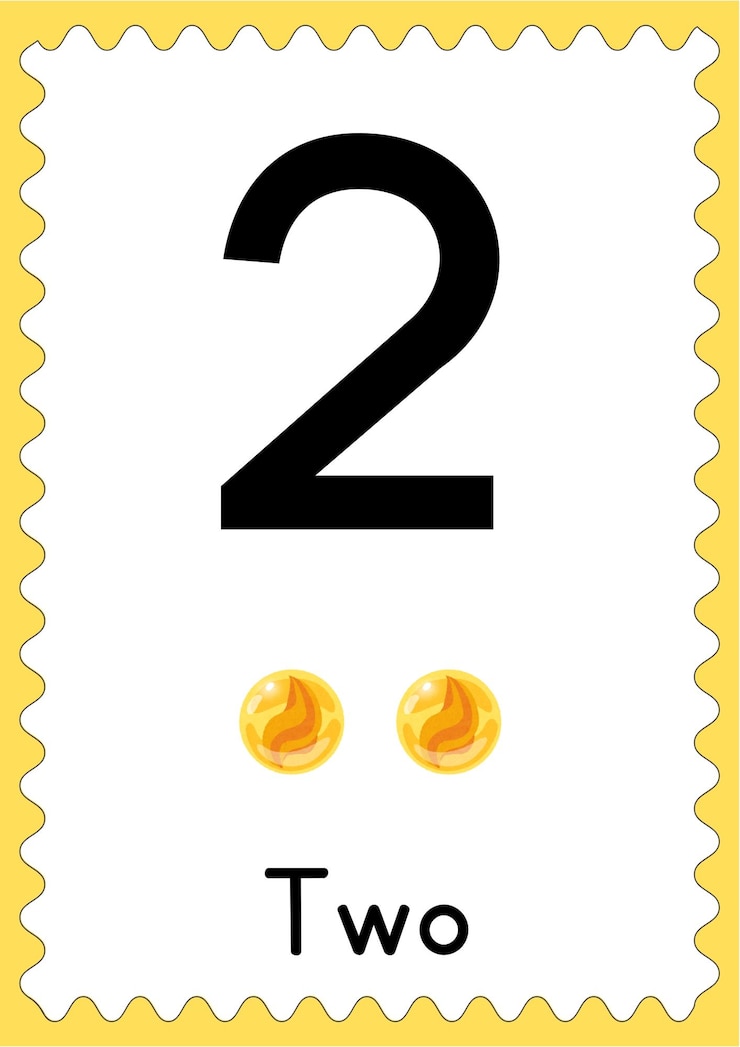 Foto tarjetas educativas números 2