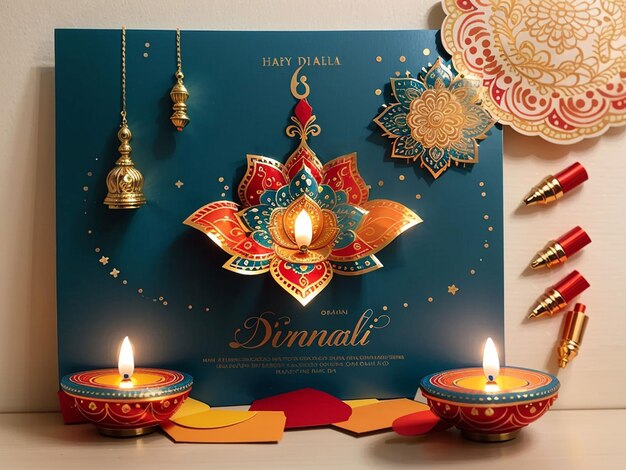 Foto tarjetas de felicitación de diwali