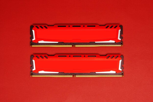 Tarjetas de memoria ram ddr4 con disipadores de calor de aluminio rojo