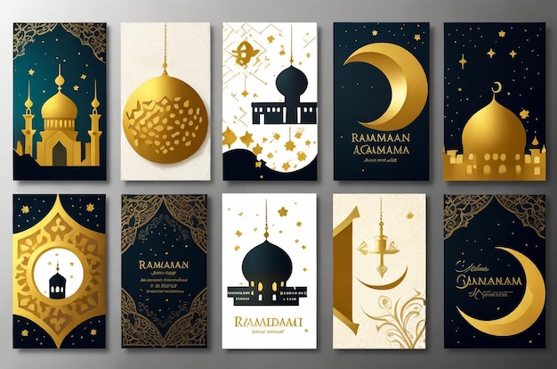 Foto tarjetas de ramadán en estilo realista