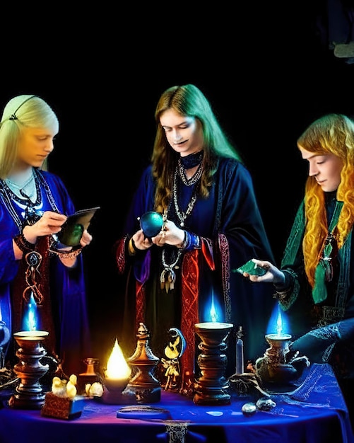 Foto tarot brujas ritual astrólogos adivinación