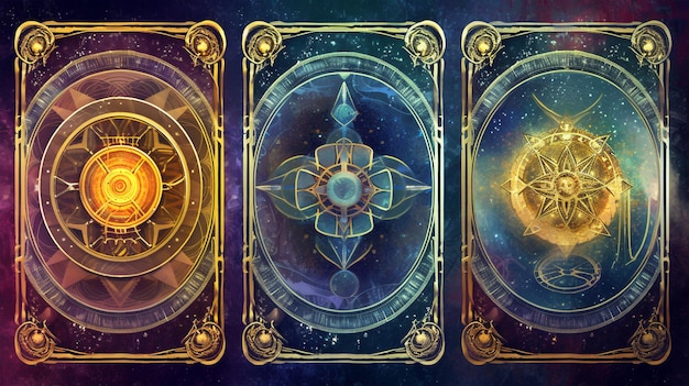 Tarot cartas magia esotérica y ocultismo concepto predicción de futuros IA generada