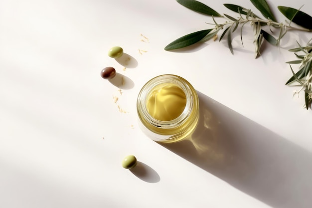 Tarro de aceite de oliva Ensalada griega fresca Generar Ai
