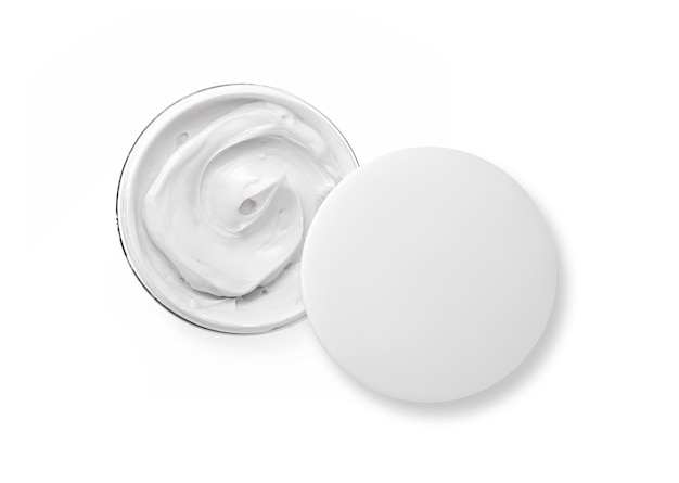 Tarro de crema cosmética aislado en blanco