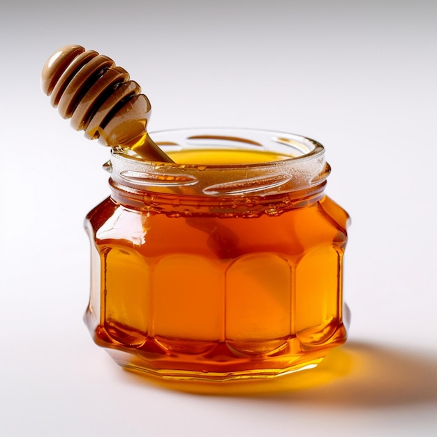 tarro de cristal de miel de abeja