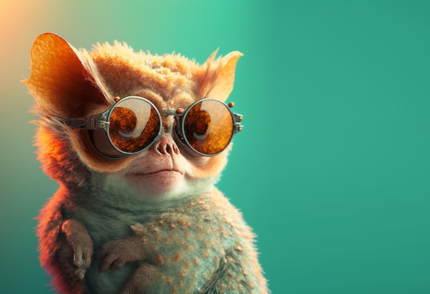 Foto tarsier-tier mit sonnenbrille