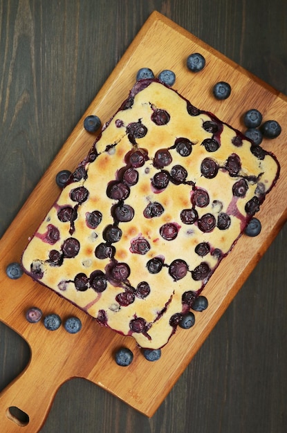 Foto tarta de arándano casera recién horneada y deliciosa