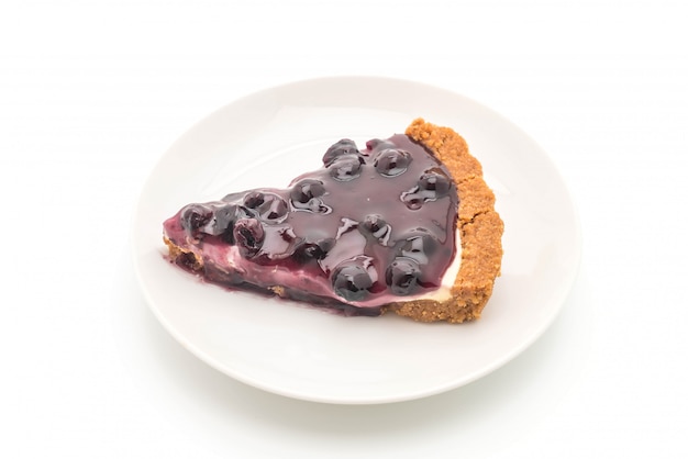 tarta de arándanos en blanco