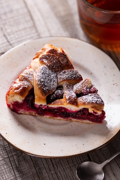 Tarta de arándanos dulce de postre