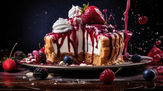 Una tarta Bakewell es un dulce inglés que consiste en una cáscara de pastel de corteza corta debajo de capas de mermelada