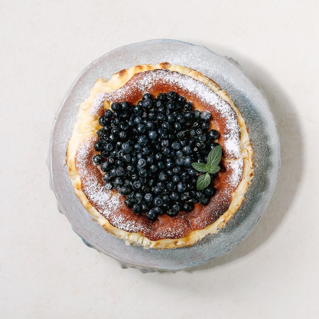 Tarta casera de queso con arándanos al horno san sebastián