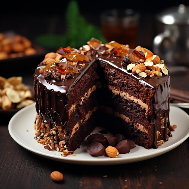 Tarta de chocolate con almendras