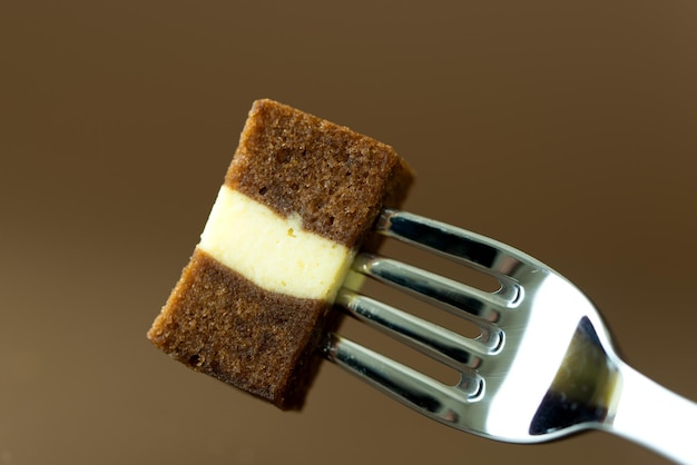 Tarta de chocolate con capas de queso