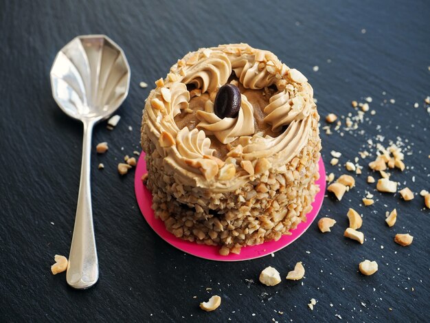 Tarta de chocolate con crema de café y nueces