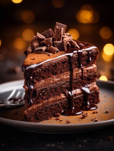 La tarta de chocolate con fresa parece tentadora más el chocolate derretido.