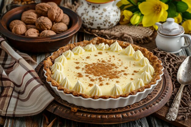 Tarta de crema con un poco de nuez moscada