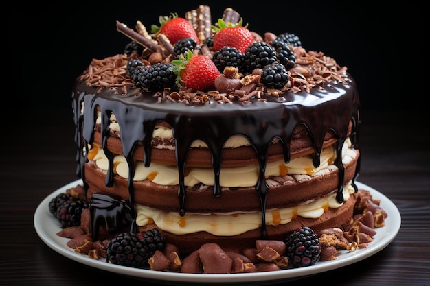 Tarta de cumpleaños de chocolate de fondo comida 420jpg