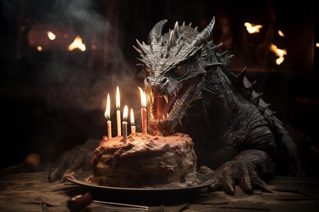 Tarta de cumpleaños de los dragones