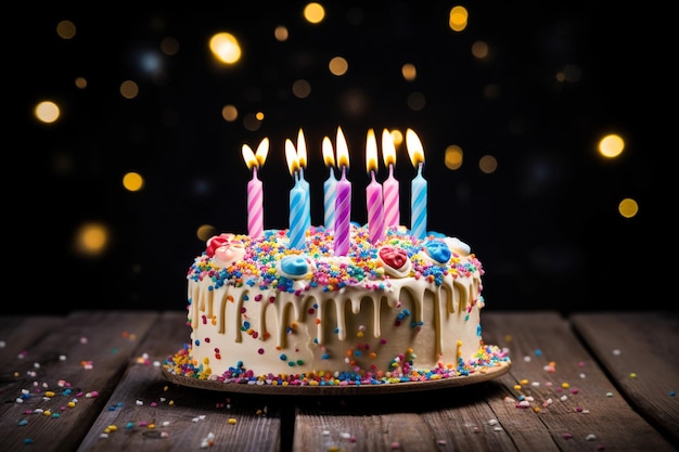 Tarta de cumpleaños con figuras de