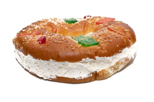 Tarta de epifanía típica española Roscon de reyes