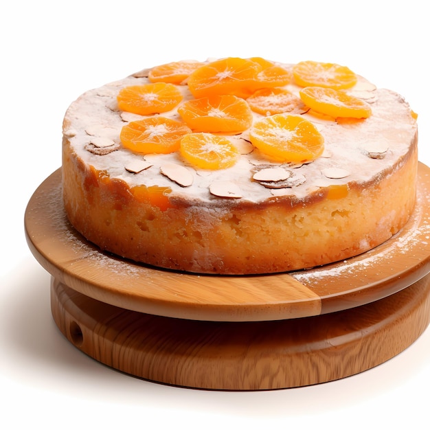 Tarta de fondo blanco naranja