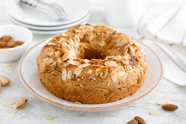 Tarta francesa de almendras con nueces