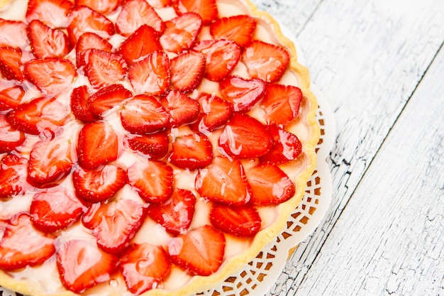 Tarta de fresas casera