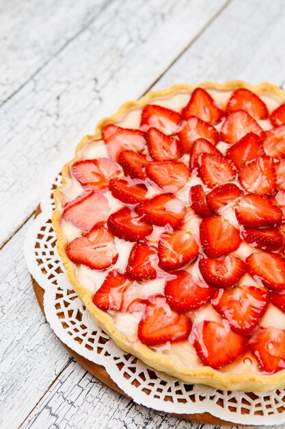 Tarta de fresas casera