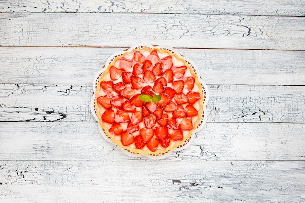 Tarta de fresas casera