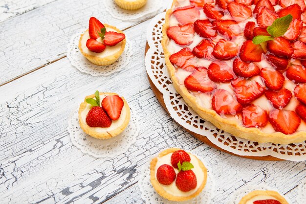 Tarta de fresas casera