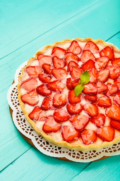 Tarta de fresas casera