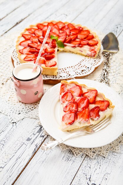 Tarta de fresas casera