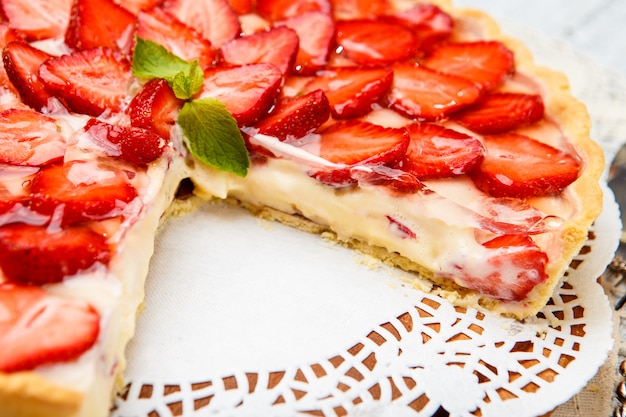 Tarta de fresas casera