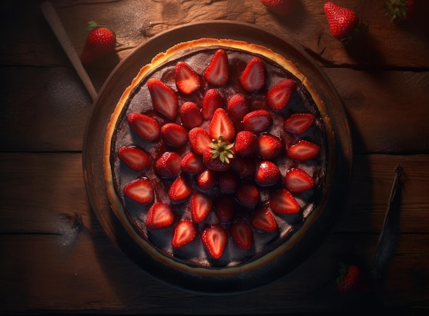 Tarta de fresas Ilustración AI GenerativexA