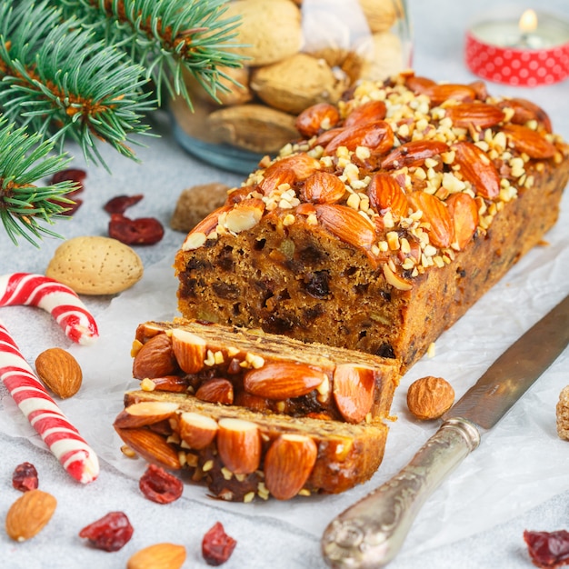 Tarta de frutas tradicional de Chrsitmas