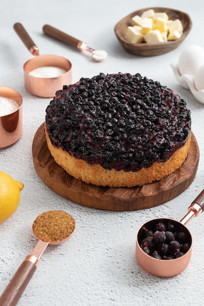 Foto tarta de grosella negra y limón