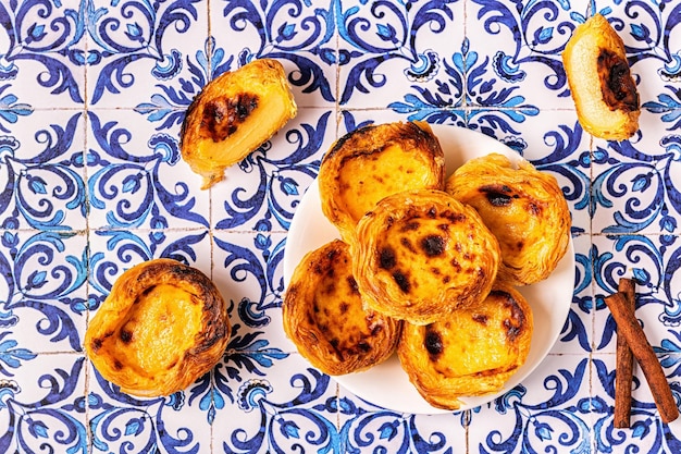 Tarta de huevo postre tradicional portugués pastel de nata