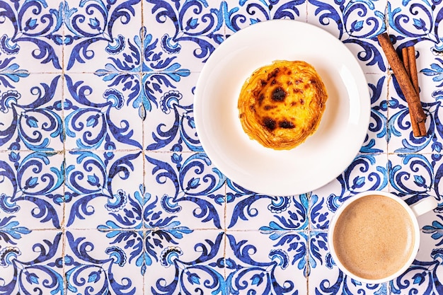 Tarta de huevo postre tradicional portugués pastel de nata