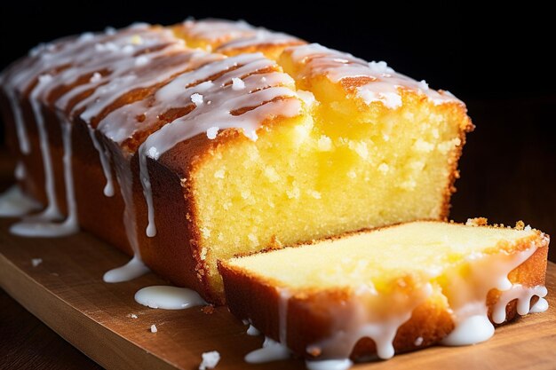 Tarta de llovizno de limón recién horneada