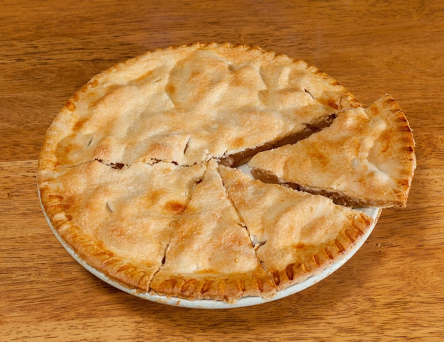 Tarta de manzana casera recién horneada